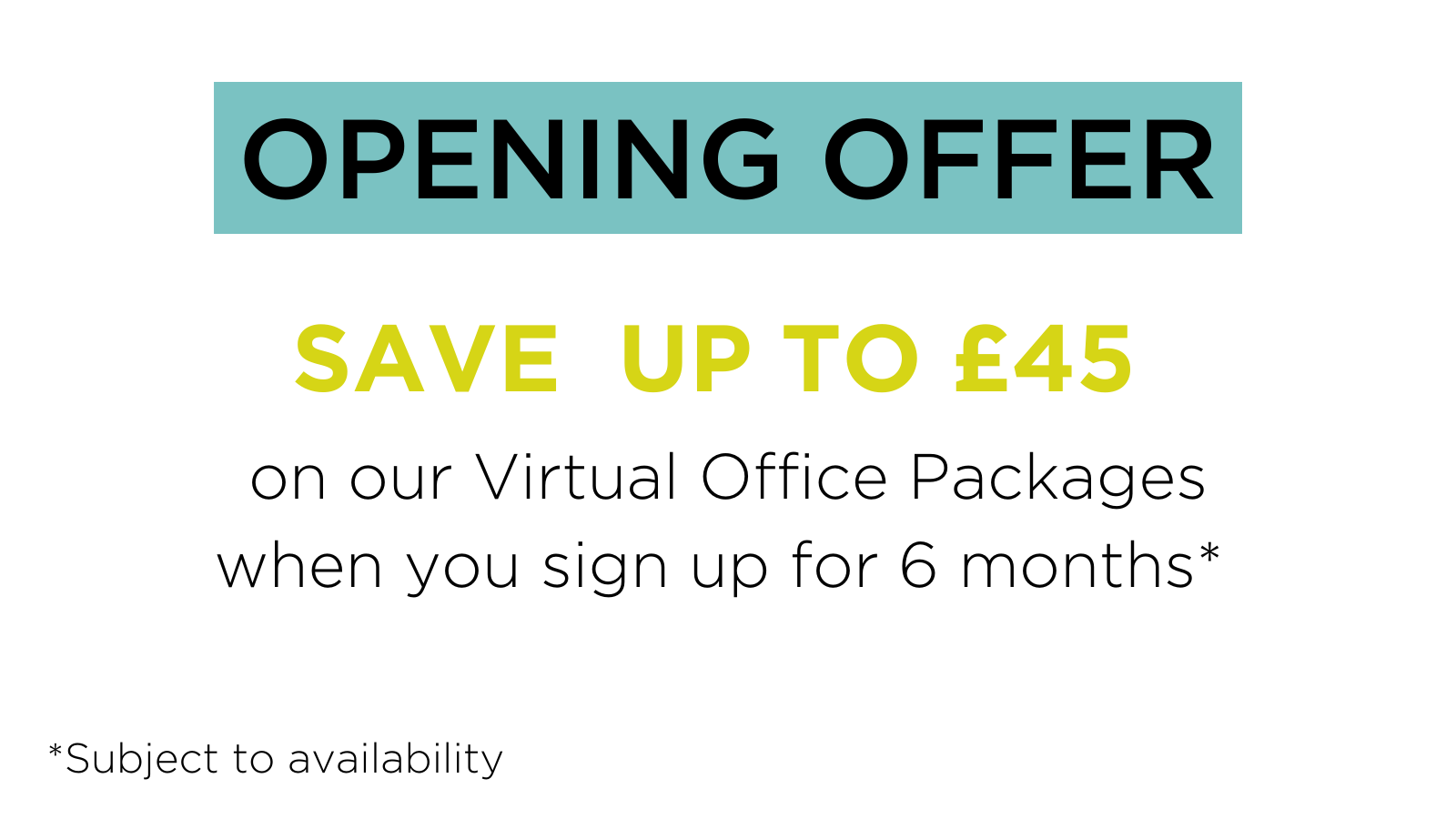 Opening Offer Virtual Office - Save up to £45